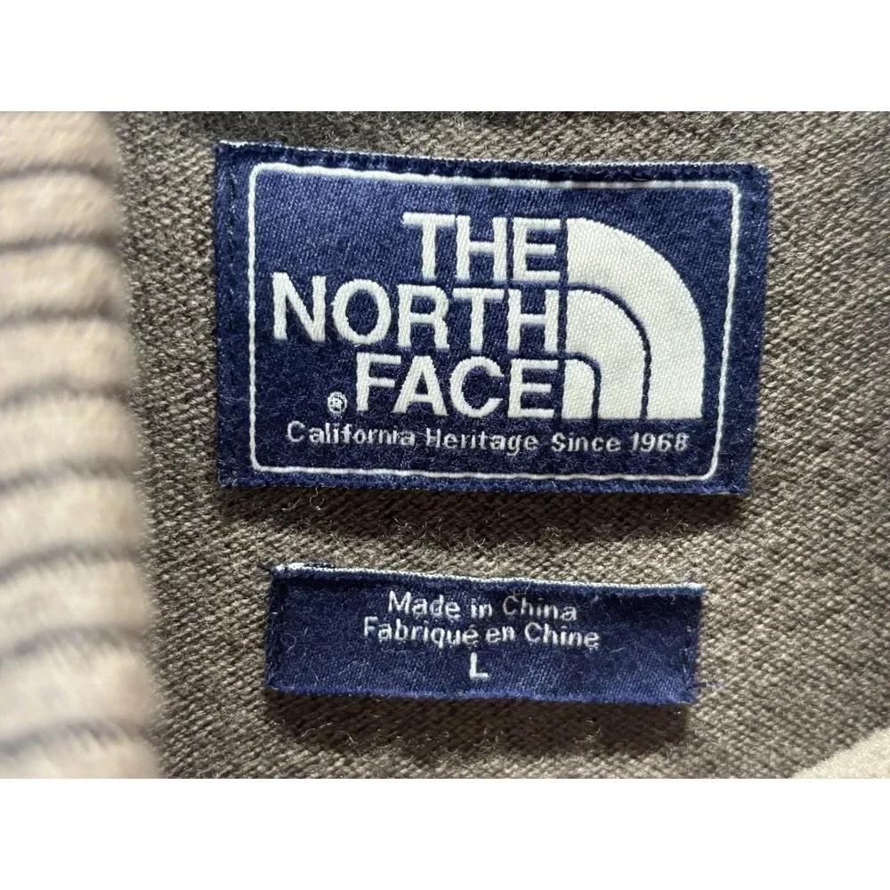 The North Face Wool Blend Sweater Sz Large Men's Brown 1/4 Zip Mock Neck